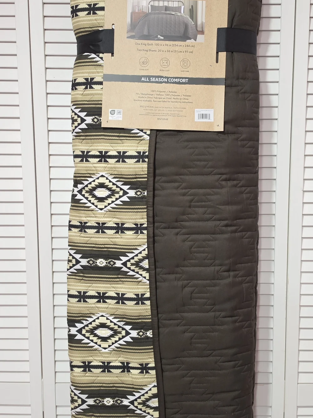Wrangler KING 3-Piece Novelty Stitch Quilt Set